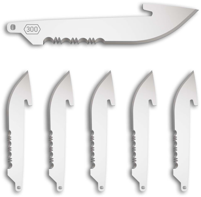 Outdoor Edge Cutlery 3in Serrated Drop Point Black Blade Pack Black Oxide Drop Point Blades 6 Pack - Outdoor Edge Cutlery