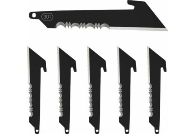Outdoor Edge Cutlery 3in Utility w/Serrations Replacement Blade Pack 6 Pack Black Oxide - Outdoor Edge Cutlery