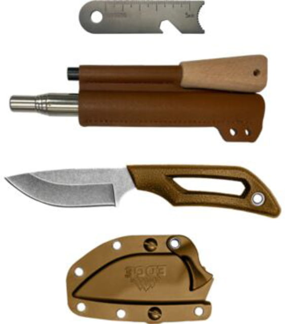 Outdoor Edge Cutlery Outdoor Edge Pivot Drop Point & Ferro Rod W/sheath Fixed Blade Knife 3 in Blade Stainless Steel - Outdoor Edge Cutlery