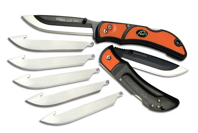 Outdoor Edge Cutlery Razor-Lite EDC Folding Knife3.5in Japanese 420J2 BladeOrange Grivory Handle6 Replacement Blades - Outdoor Edge Cutlery
