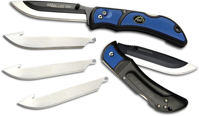 Outdoor Edge Cutlery Razor-Lite EDC Folding Knife 4-Blade Combo Set 3in Blue Blister