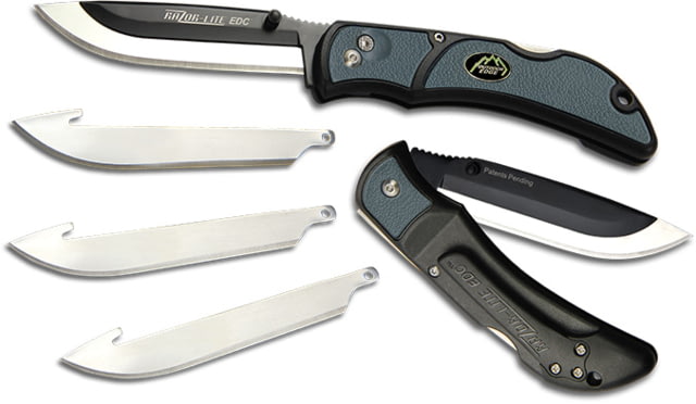Outdoor Edge Cutlery Razor-Lite EDC Folding Knife 4-Blade Combo Set 3in Gray Blister