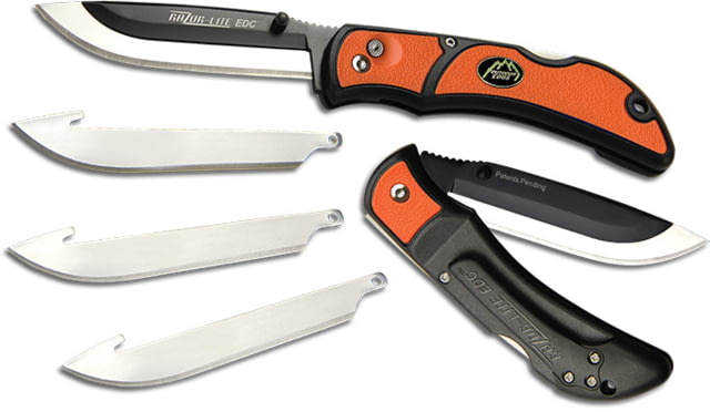 Outdoor Edge Cutlery Razor-Lite EDC Folding Knife 4-Blade Combo Set 3in Orange Blister