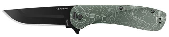 Outdoor Edge Cutlery RAZOR VX1 Folding Knife 3in Japanese 420J2 Stainless Steel Drop Point Blade Aluminum Green Handle