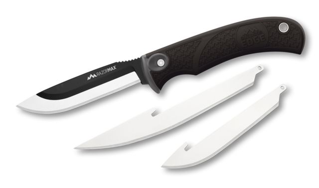 Outdoor Edge Cutlery Razormax Fixed Blade Knife 3.5in Drop Point 420J2 Blade Black Rubberized TPR Handle - Outdoor Edge Cutlery