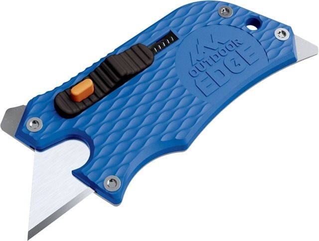 Outdoor Edge Cutlery Slidewinder Utility Glass/Nylon Handle Stainless Steel 0.75in Blade Knife Blue/Silver