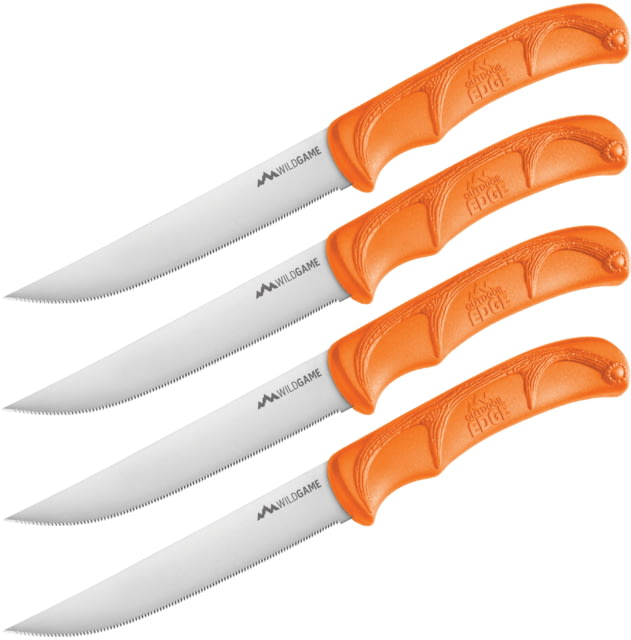 Outdoor Edge Cutlery Wild Game Fixed Blade Steak Knives 5in Orange Blister WGS-4C - Outdoor Edge Cutlery