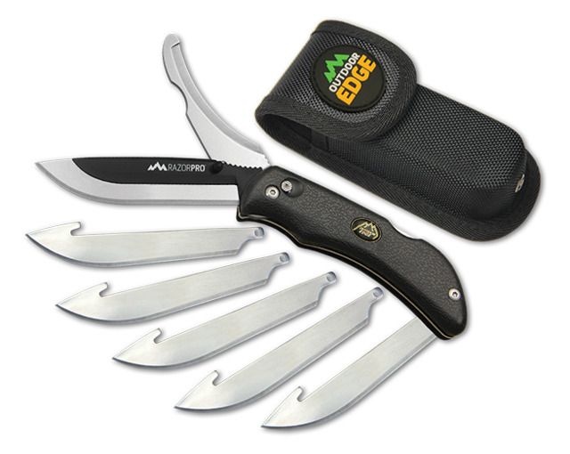 Outdoor Edge  Razor Pro Folder 3.5 420J2 Stainless Razor/Zipper Black