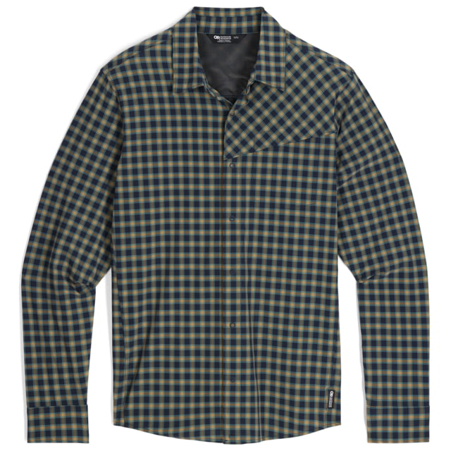 Outdoor Research Outdoor Research Astroman Long Sleeve Sun Shirt - Men's Gold Nebula Plaid Extra Large - $71.99 at Optics Planet
