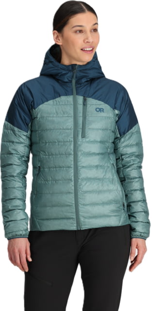 Outdoor Research Outdoor Research Helium Down Hoodie Jacket - Women's Neptune/Harbor XL - $239.20 at Optics Planet