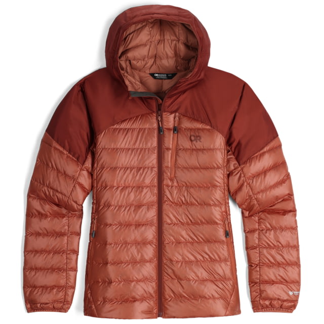Outdoor Research Outdoor Research Helium Down Hoodie - Womens Cinnamon/Brick Extra Small - $147.59 at Optics Planet