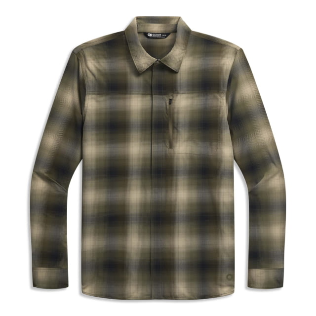 Outdoor Research Astroman Long Sleeve Sun Shirt - Men's Ranger Green Plaid Large