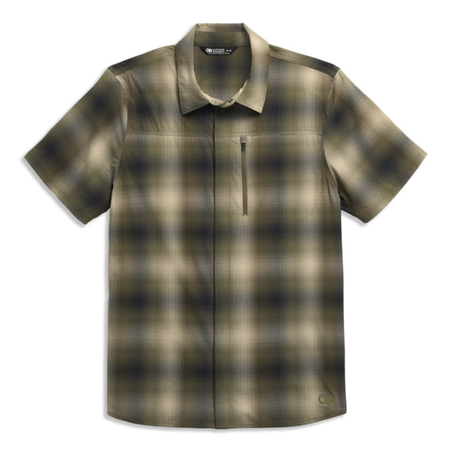 Outdoor Research Astroman Short Sleeve Sun Shirt - Men's Ranger Green Plaid Large