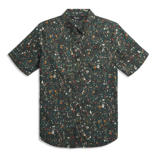 Outdoor Research Outdoor Research Rooftop Short Sleeve Shirt - Men's Black Creekside Print 2XL - $64.00 at Optics Planet