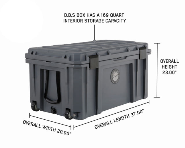 Overland Vehicle Systems D.B.S. Dry Box w/ Wheels Drain and Bottle Opener Dark Grey 169 QT - Overland Vehicle Systems