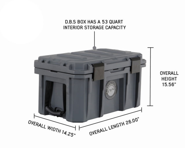Overland Vehicle Systems D.B.S. Dry Box w/ Wheels Drain and Bottle Opener Dark Grey 53 QT - Overland Vehicle Systems