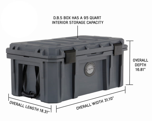 Overland Vehicle Systems D.B.S. Dry Box w/ Wheels Drain and Bottle Opener Dark Grey 95 QT - Overland Vehicle Systems