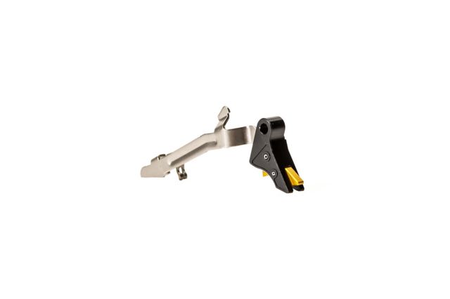 Overwatch Precision OEM DAT Gen II Pistol Trigger .45/10mm NP3 Coated Gen 1-4 G20 G2OSF G21 G21SF G29 G29SF G30 G30SF G30S G40 G41 Black/Gold - Overwatch Precision