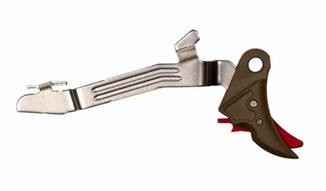 Overwatch Precision Falx Trigger for Glock 19X Flat Hard Coat Anodized FDE/Red - Overwatch Precision