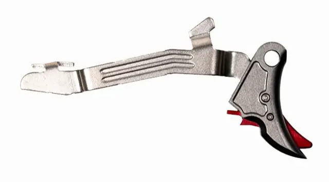 Overwatch Precision Falx Trigger for Glock 19X Flat Hard Coat Anodized Gun Metal Gray/Red - Overwatch Precision