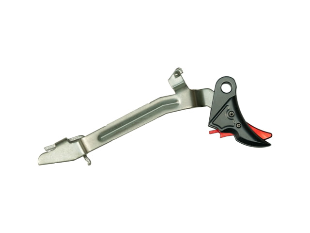 Overwatch Precision Falx Trigger for 9mm .40 SW .357 Sig Flat Hard Coat Anodized Gun Metal Gray/Red - Overwatch Precision