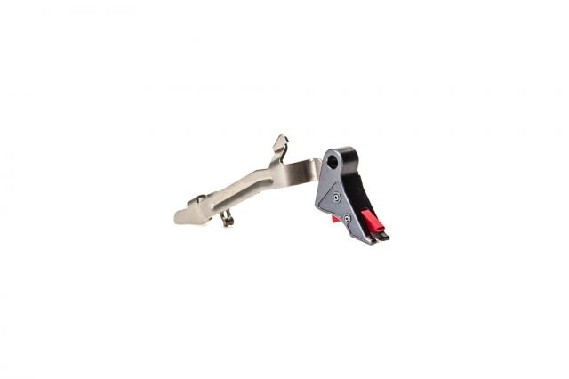 EDEMO Overwatch Precision TAC Pistol Trigger 9mm .40 SW .357 Sig Flat Type III Hard Anodized Gun Metal Gray/Black  EDEMO4 - Overwatch Precision