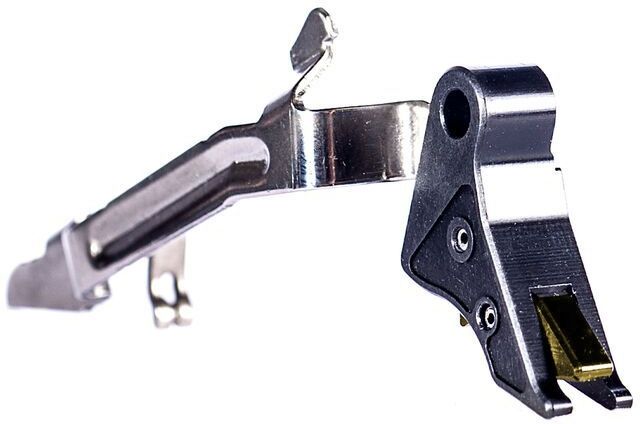 Overwatch Precision TAC Trigger for Glock 43/48 Flat Type III Hard Anodized Gun Metal Gray/Gold - Overwatch Precision