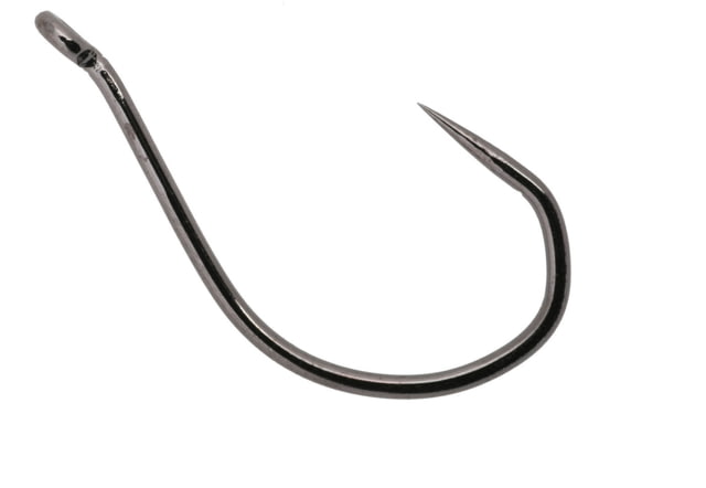 Owner Hooks Barbless No Escape Octopus Hook Needle Point Forged Shank V Bend All Purpose Up Eye Black Chrome Size 6/0 4 Per Pack