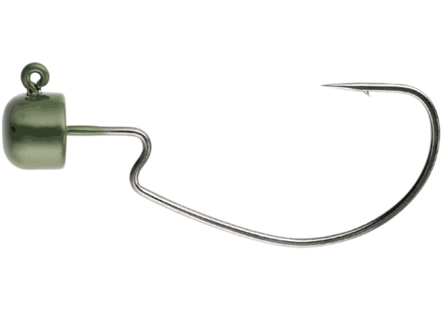 Owner Hooks Block Head Offset Hook Green Pumpkin 1/0 - 1/16oz.