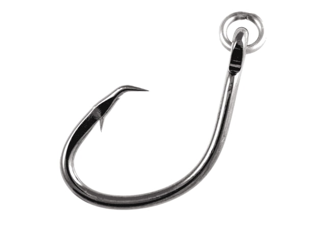 Owner Hooks Super Mutu Circle Hook Ringed Forged/Hangnail Point 3X Strong Shank Welded Eye Black Chrome Size 5/0 7 Per Pack