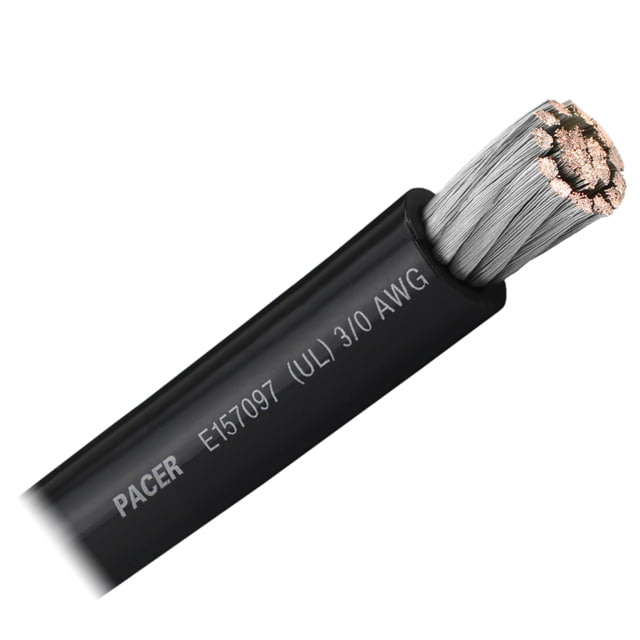 Pacer Group Black 3/0 AWG Battery Cable - Sold By The Foot One Size