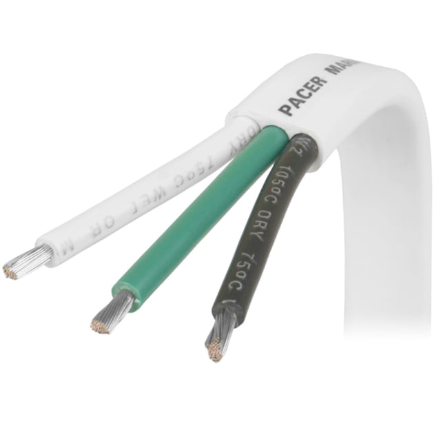Pacer Group 6/3 AWG Triplex Cable - Black/Green/White - Sold By The Foot One Size