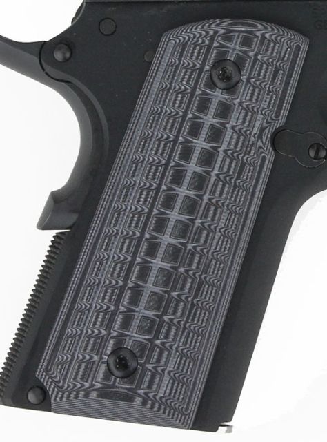 Pachmayr 1911 Officer G10 Firearm Grip Grappler Gray / Black - Pachmayr
