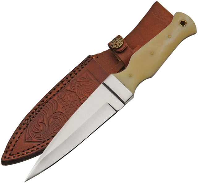 Pakistan  9.25in Boot Knife 9.25in overall 4.75in Satin SS dagger blade Smooth bone - Pakistan