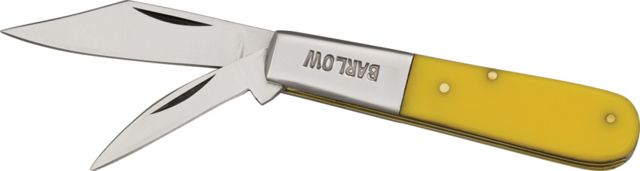 Pakistan Barlow Clip Wharncliffe Knife Yellow 3.25in. Closed - Pakistan