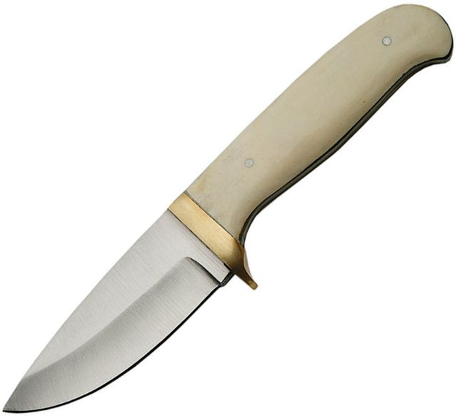 Pakistan Fixed Blade White Bone Fixed Blade Knife 3.25in Stainless Steel Standard Edge Satin White Bone Handle - Pakistan