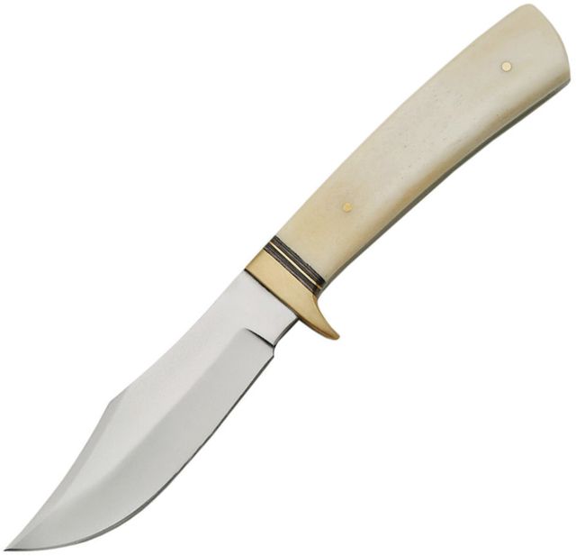 Pakistan Hunter Bone Handle Fixed Blade Knife 4in Stainless Steel Standard Edge Mirror Polish White Bone Handle - Pakistan