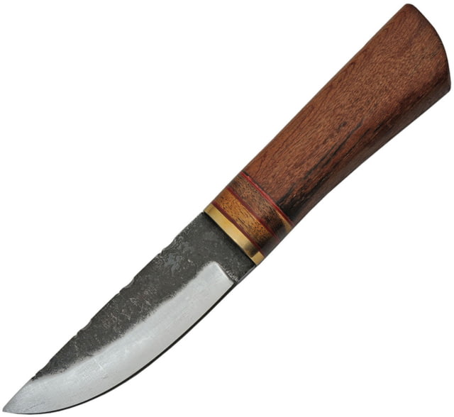 Pakistan Hunter Wood Knife 4.25" carbon steel blade Brown wood handle - Pakistan