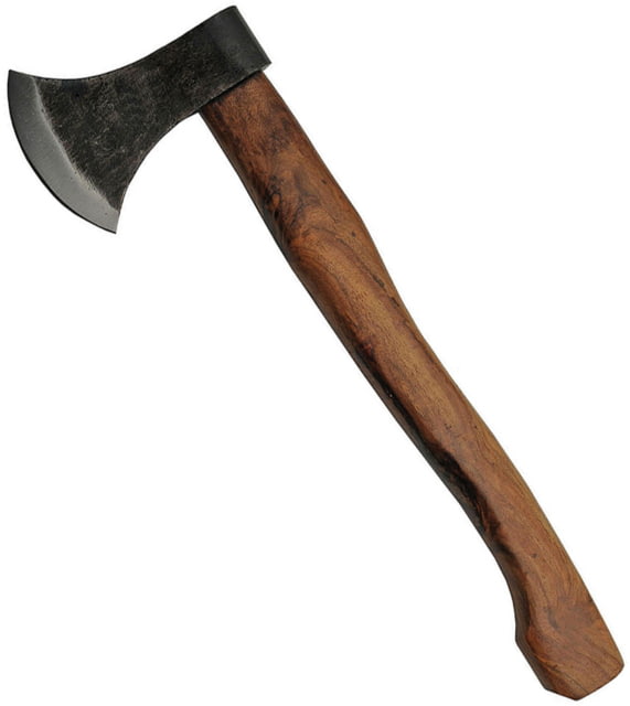 Pakistan Medieval Axe 5" black finish carbon steel axe head with 3.5" cu Brown wood handle