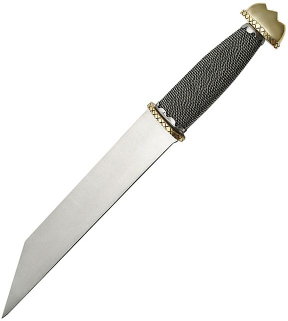 Pakistan Seax Wire Wrapped Handle Fixed Blade Knife 9.75in Silver Wire Wrapped Handle - Pakistan