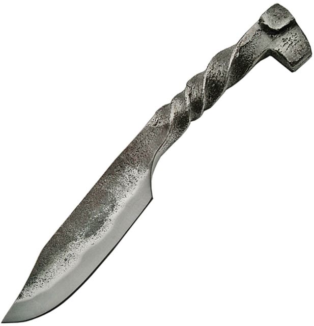 Pakistan Twisted Railroad Spike Knife Fixed Blade Knife 9in 4.125in Clip Point Twisted Handle - Pakistan