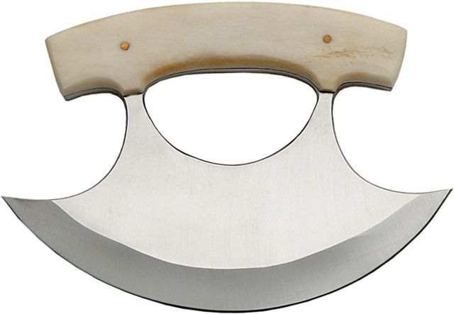Pakistan Ulu Bone Handles Fixed Blade Knife 5.5in Standard Edge Smooth Bone Handle - Pakistan