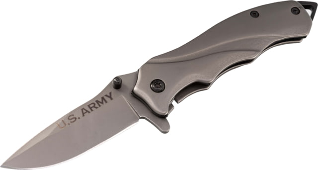 Paladin EDC Folding Knife - Army 2.5in Stainless Steel Drop Point Titanium