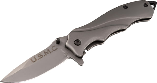 Paladin EDC Folding Knife - Marines 2.5in Stainless Steel Drop Point Titanium