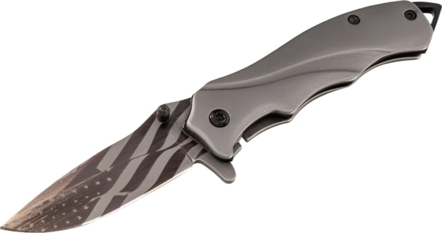 Paladin EDC Folding Knife -Tattered Flag 2.5in Stainless Steel Drop Point Titanium