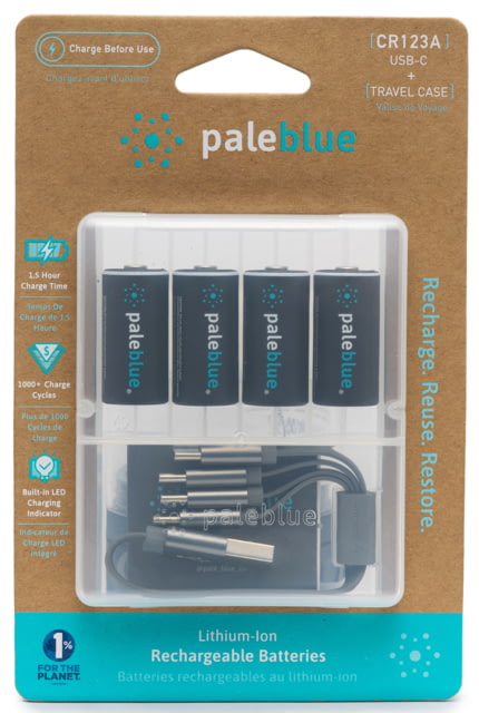 Pale Blue Earth CR123 Rechargeable Lithium Ion Batteries Pack - Pale Blue Earth