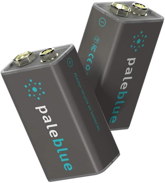 Pale Blue Earth Pale Blue Smart Lithium Ion USB Rechargeable 9V Batteries 2 Pack Gray - Pale Blue Earth