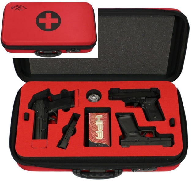 Peak Case Covert Compact Three Pistol Range Case 23in Red - Peak Case
