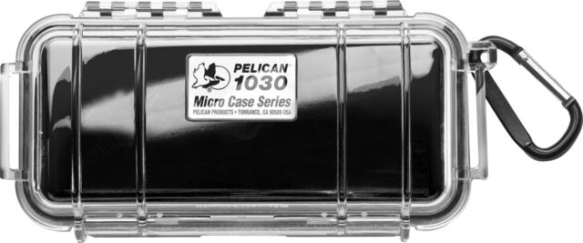 Pelican  Micro Watertight Dry Box 7.50x3.87x2.43in Clear Black Liner w/Loop - Pelican