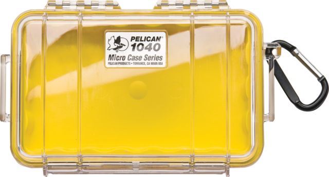 Pelican Pelican  Micro Watertight Crushproof Dry Box 7.50x5.06x2.12in Clear w/ Yellow Liner - $28.95 at Optics Planet